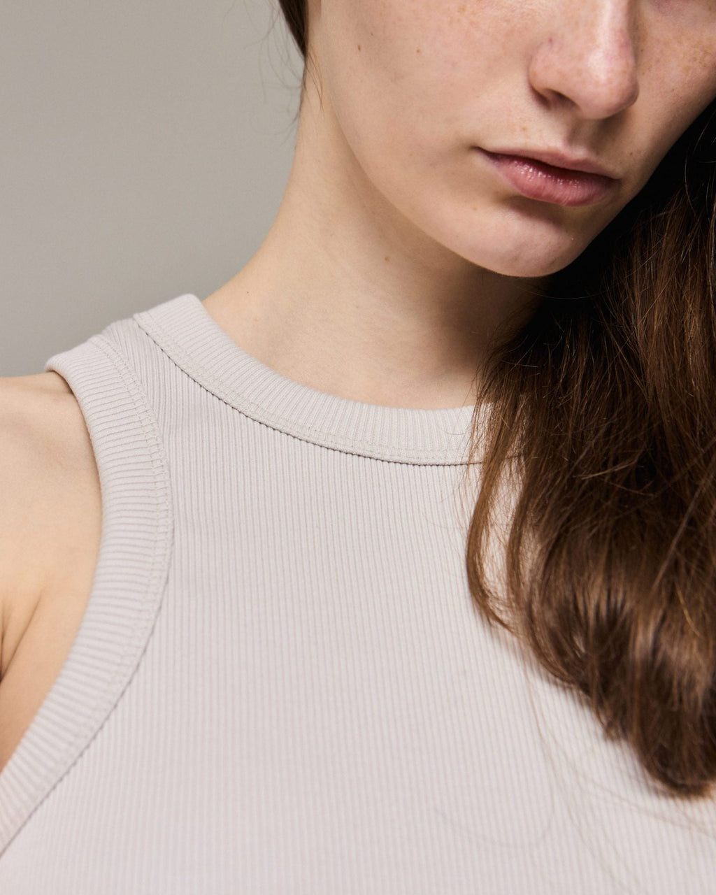 Жіночий топ молочного кольору в рубчик від ANMIREPOSE