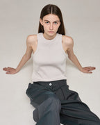 Жіночий топ молочного кольору в рубчик від ANMIREPOSE