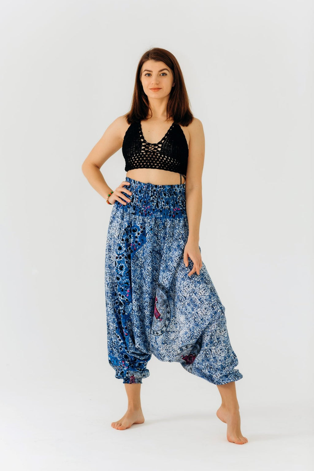 Unisexové háremové nohavice Aladdin's Sapphire Mosaic od RAO