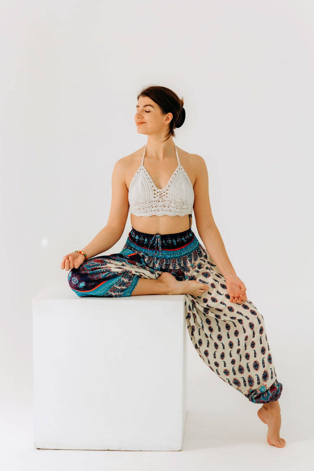 Unisex nohavice Aladdin's "Paisley" tyrkysovo-granátovej farby od RAO