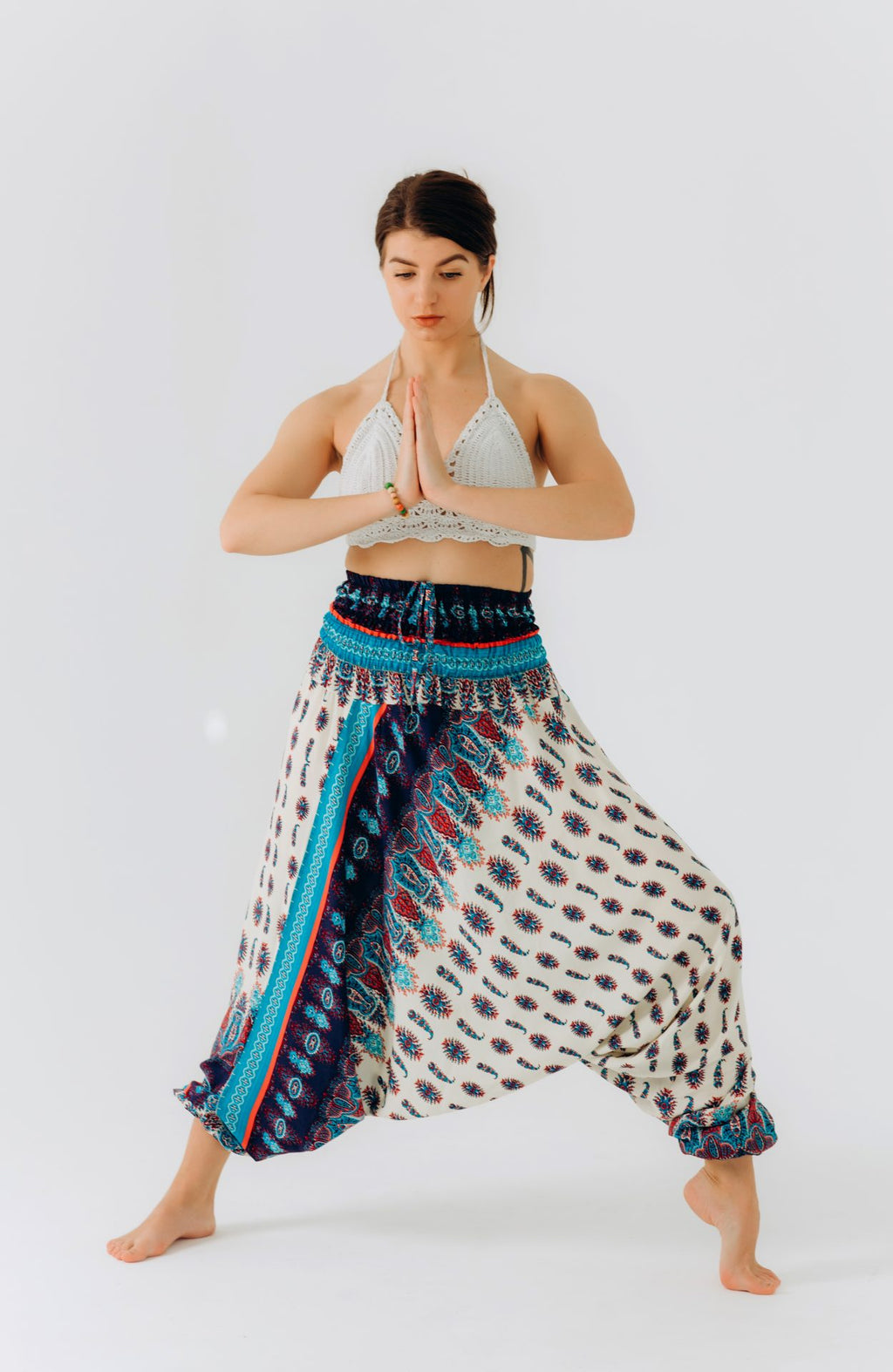 Unisex nohavice Aladdin's "Paisley" tyrkysovo-granátovej farby od RAO