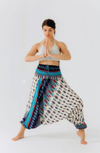 Unisex nohavice Aladdin's "Paisley" tyrkysovo-granátovej farby od RAO