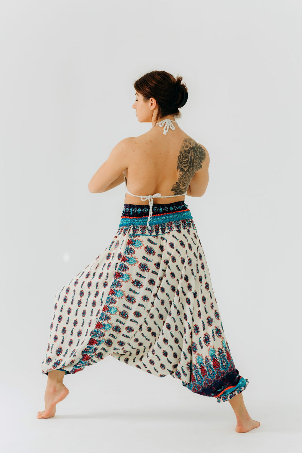 Unisex nohavice Aladdin's "Paisley" tyrkysovo-granátovej farby od RAO