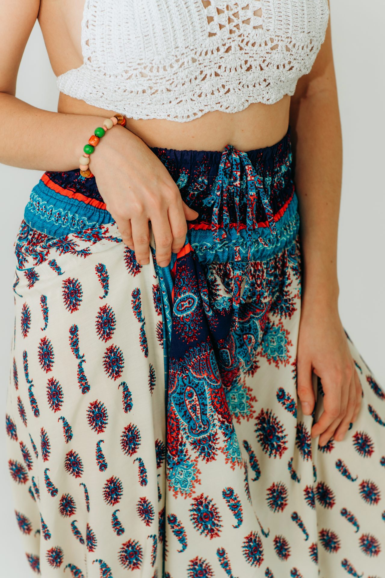 Unisex nohavice Aladdin's "Paisley" tyrkysovo-granátovej farby od RAO