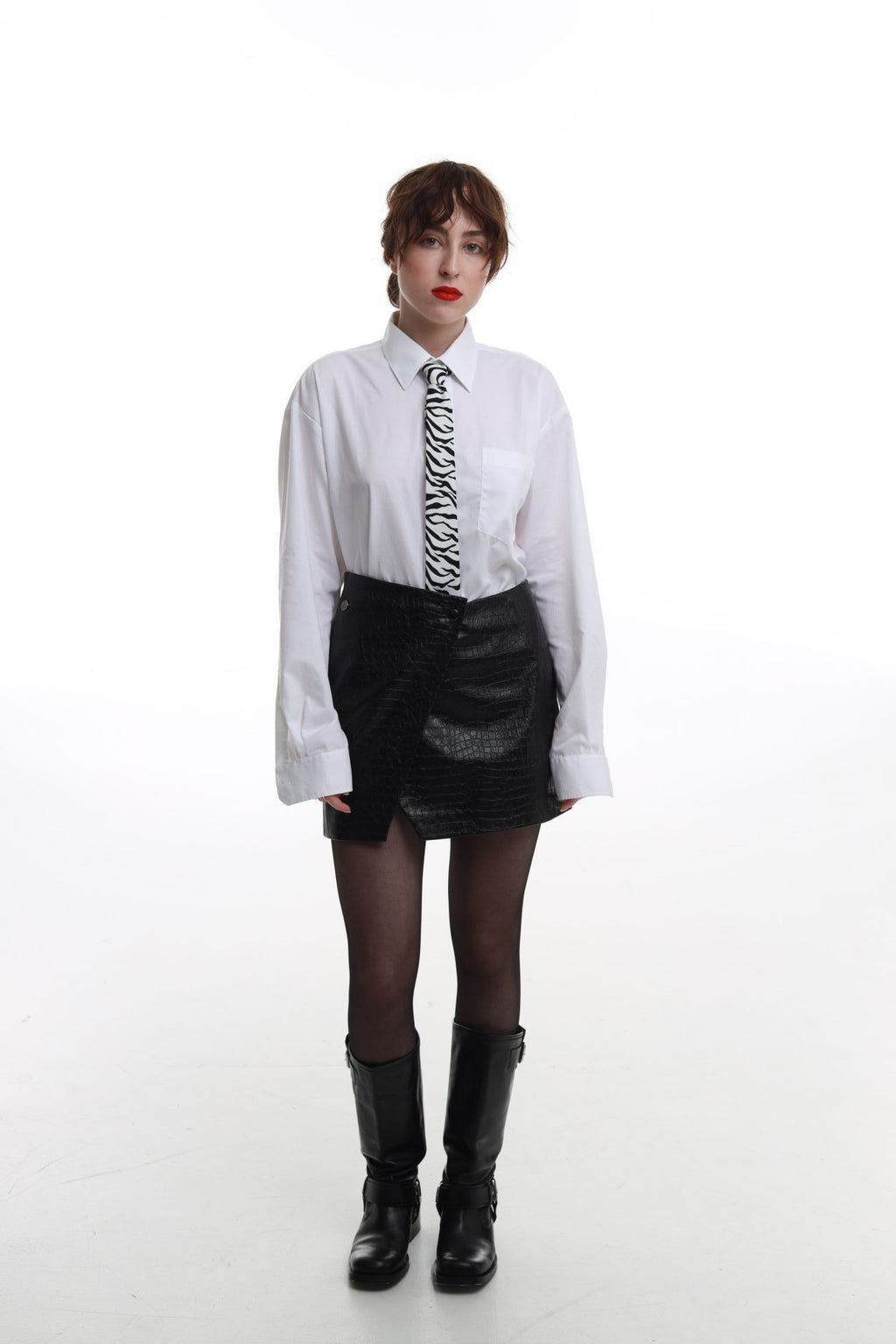 Спідниця синтетична шкіра чорна BRU