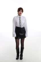 Спідниця синтетична шкіра чорна BRU