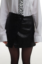Спідниця синтетична шкіра чорна BRU