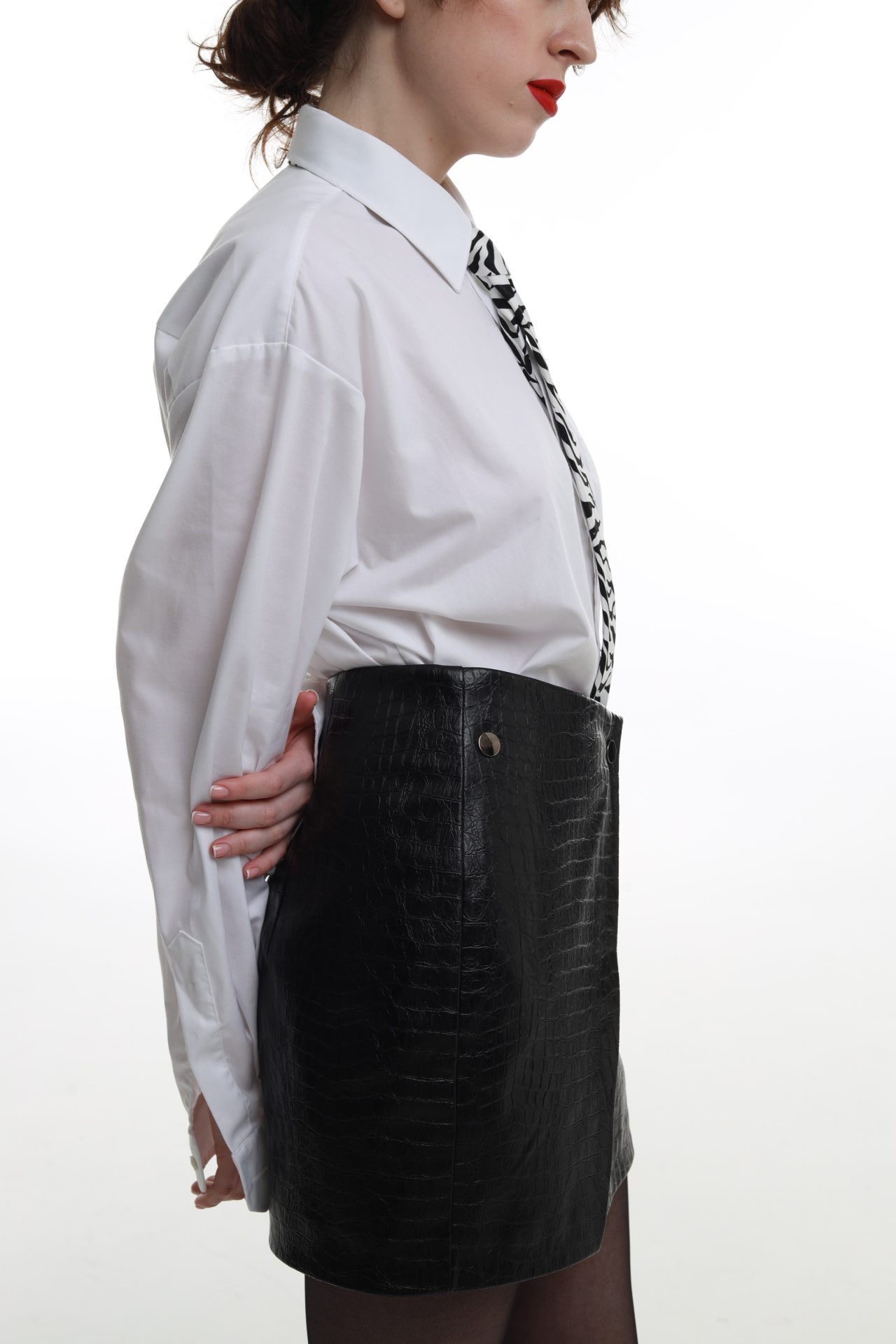 Спідниця синтетична шкіра чорна BRU