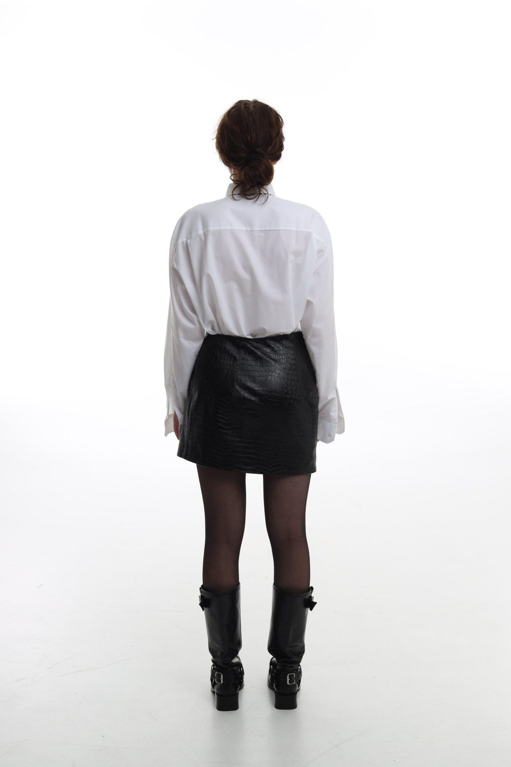 Спідниця синтетична шкіра чорна BRU