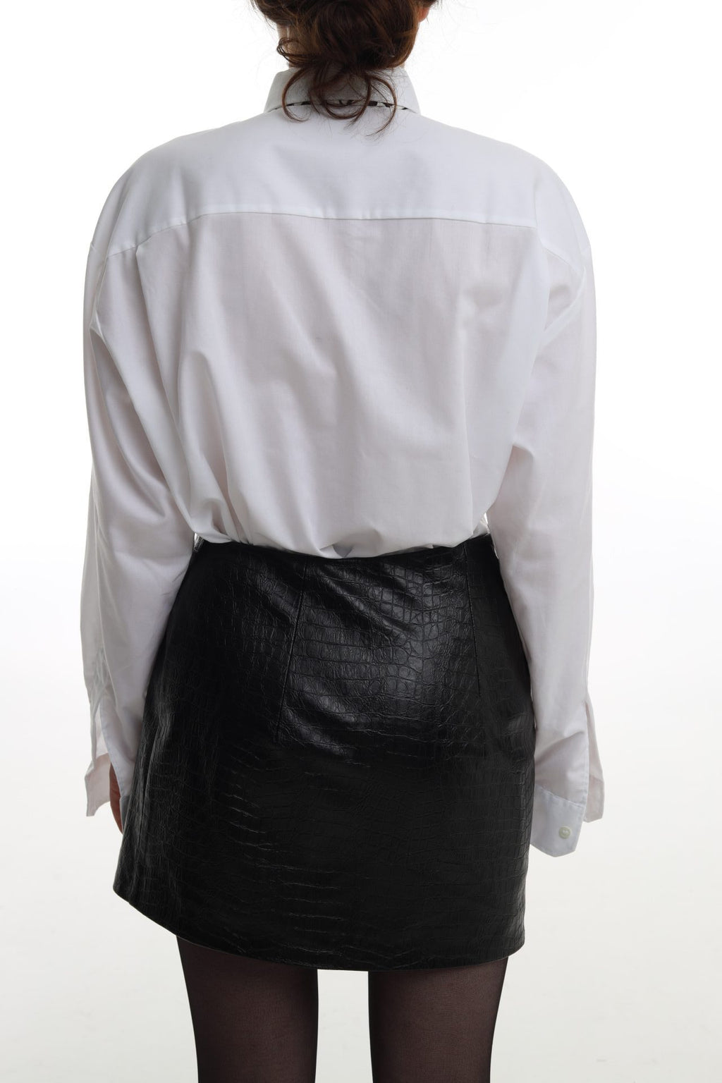 Спідниця синтетична шкіра чорна BRU