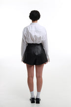 Шорти синтетична шкіра чорні BRU