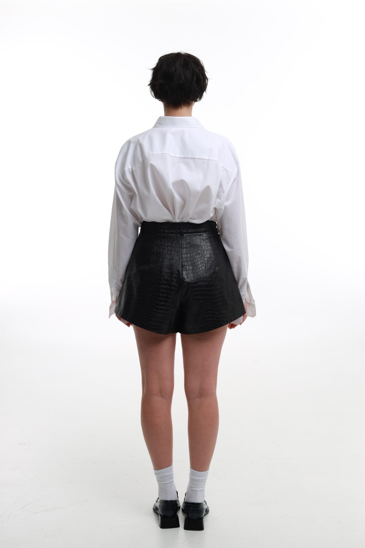 Шорти синтетична шкіра чорні BRU