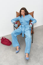 Джинсове кімоно на запах блакитного кольору від KA.EL