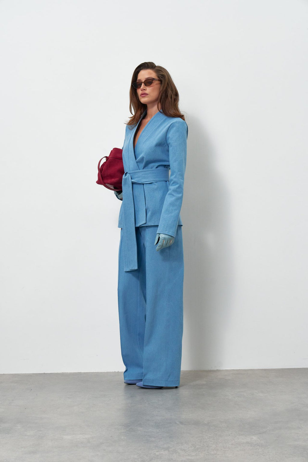 Джинсове кімоно на запах блакитного кольору від KA.EL