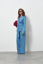 Джинсове кімоно на запах блакитного кольору від KA.EL