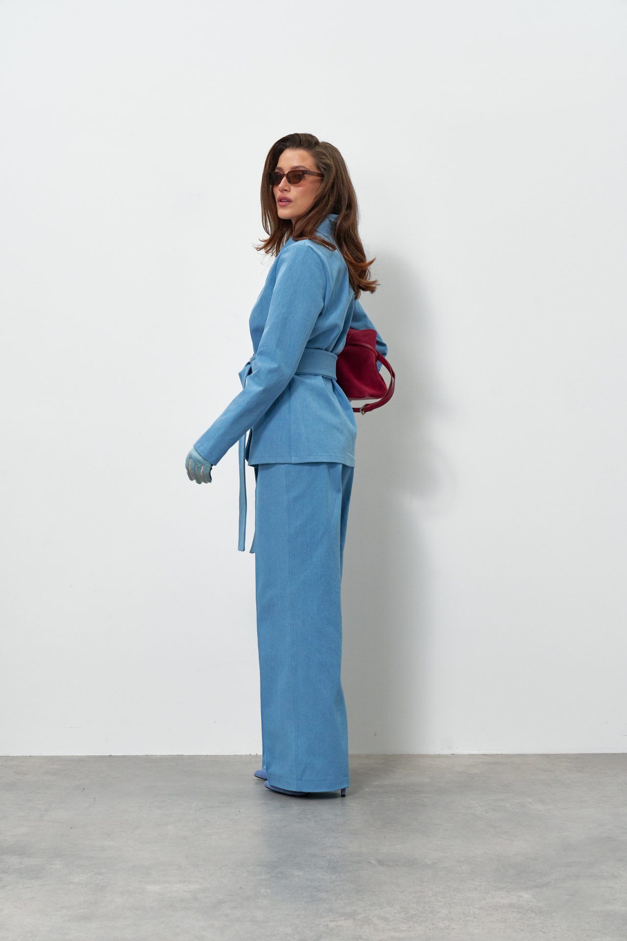 Джинсове кімоно на запах блакитного кольору від KA.EL