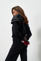 Чорний костюм преміум діагональ з велюровим ефектом від KA.EL