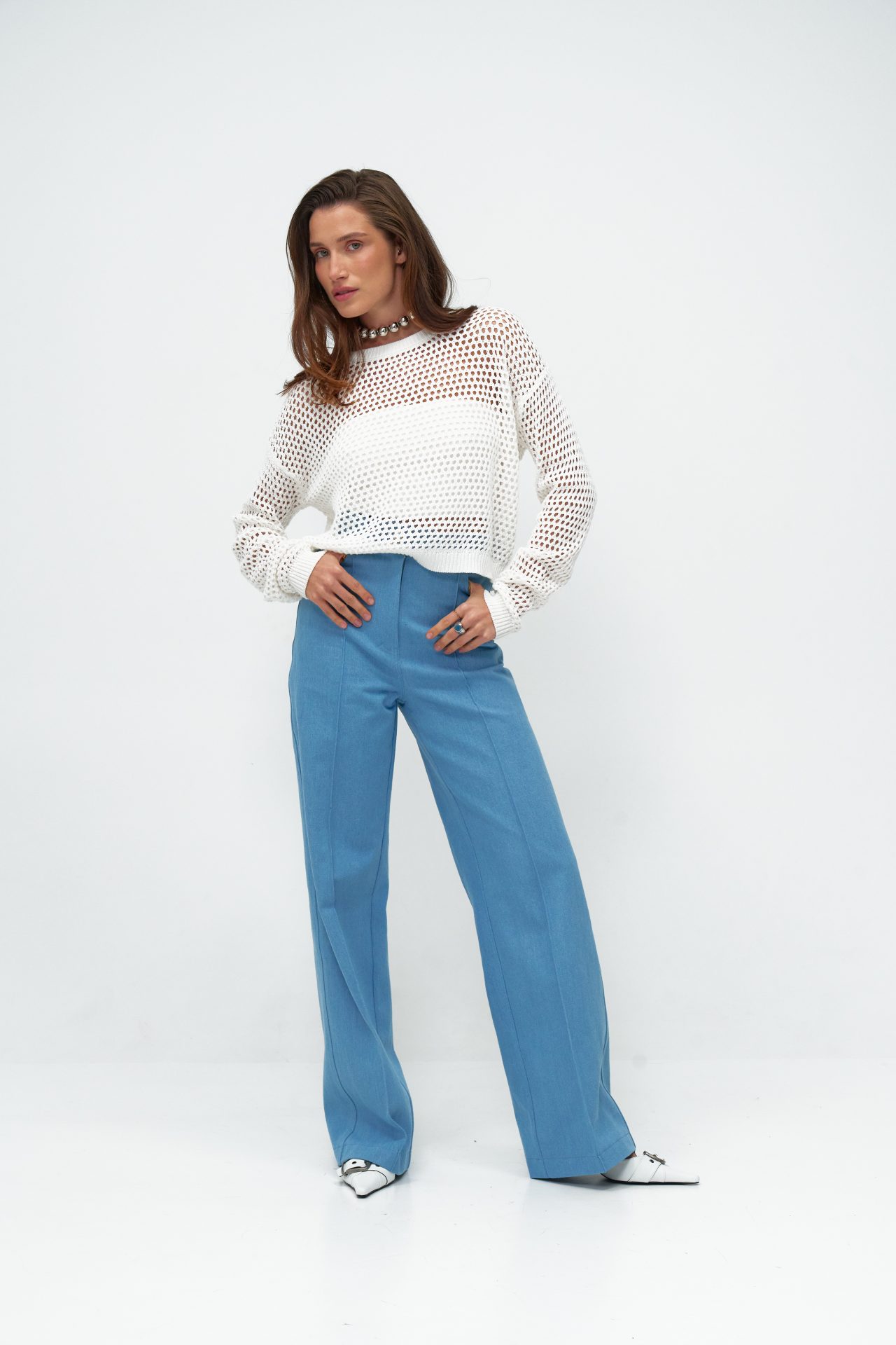 Блакитні джинси зі стрілками KA.EL