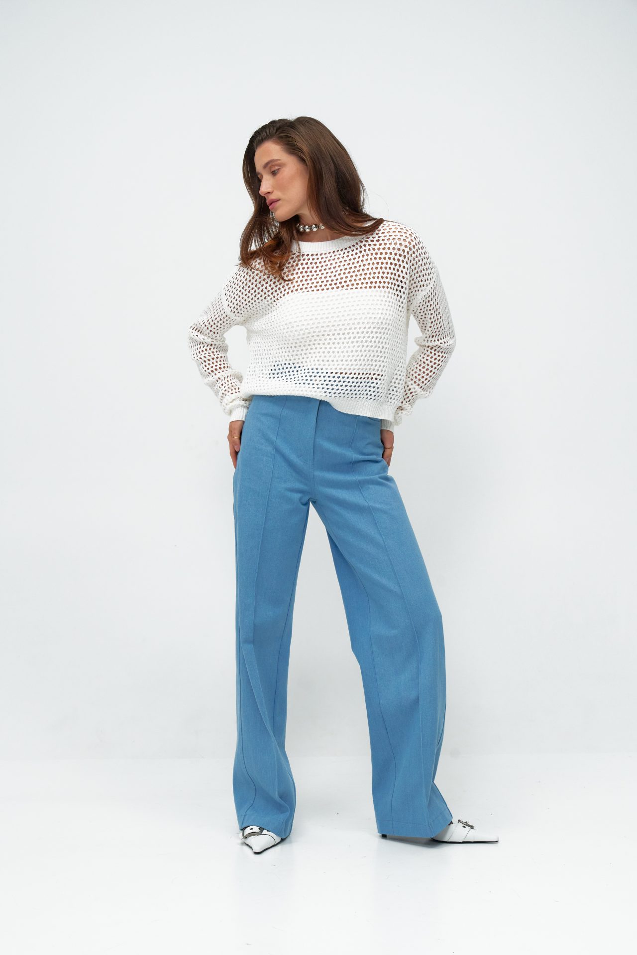 Блакитні джинси зі стрілками KA.EL