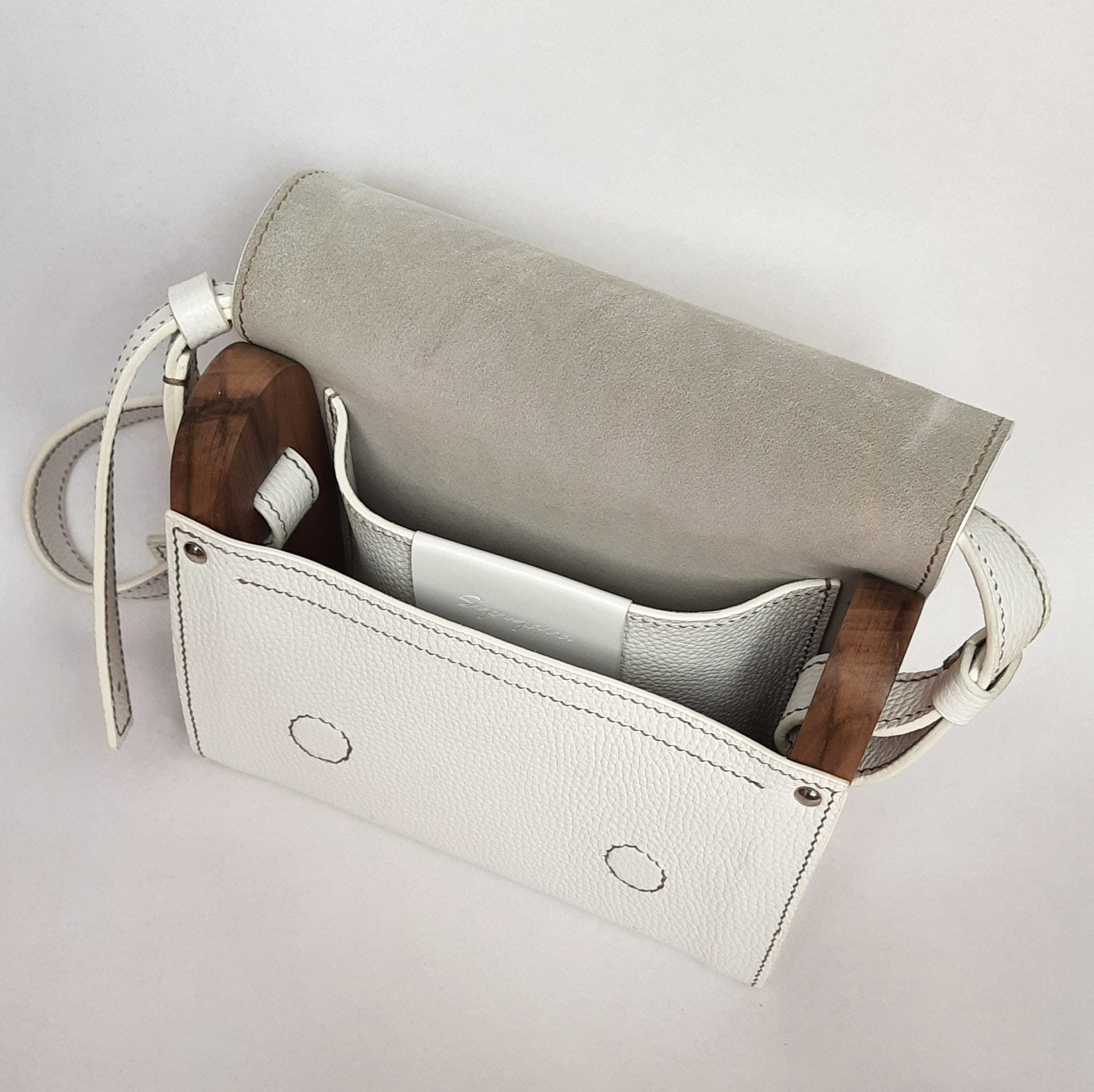 Кросбоді  JOY білий фактурна шкіра  від Synyava