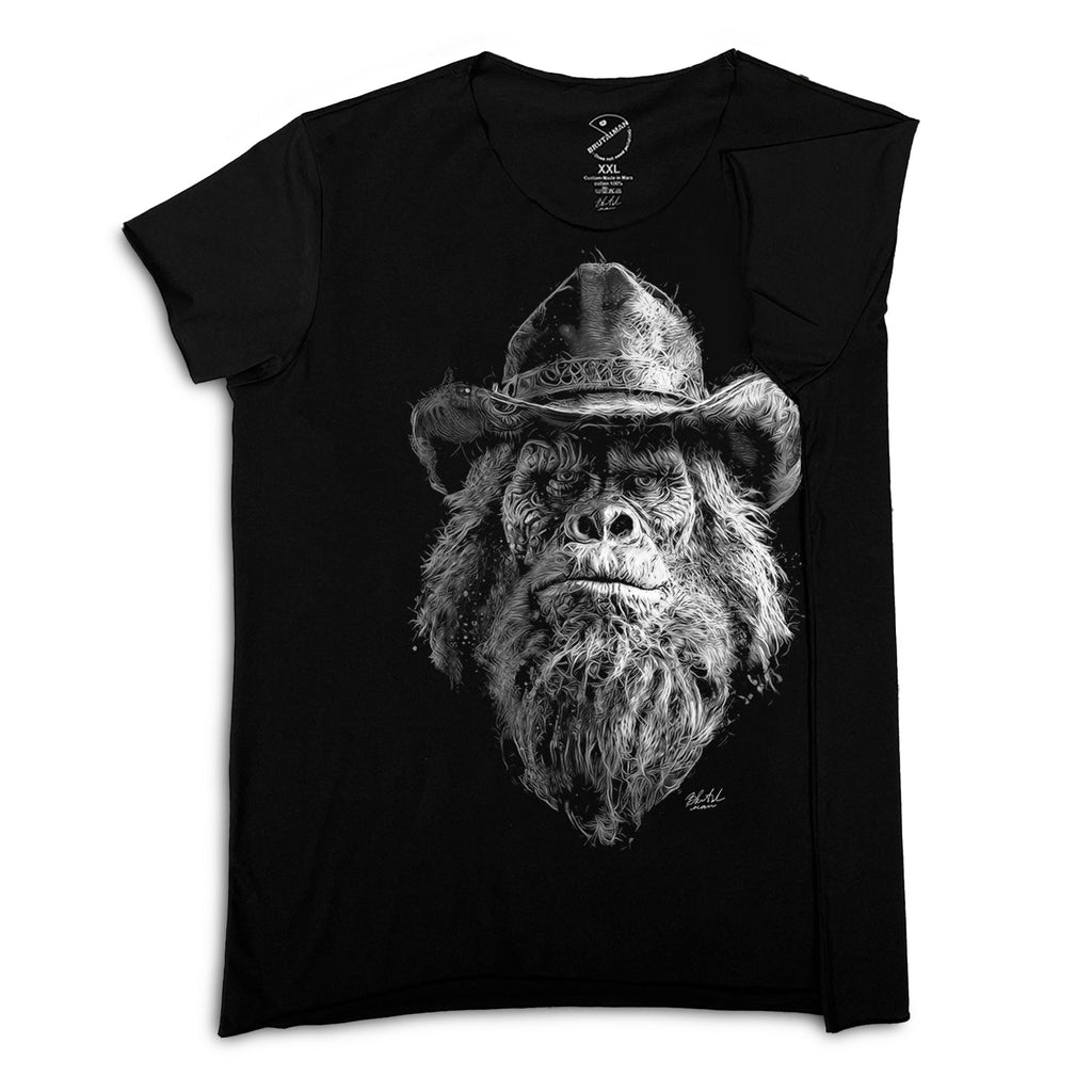 Klasické čierne kovbojské tričko od BRUTALMAN