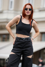 Топ з відкритою спинкою в кольорах чорний, червоний від BRU