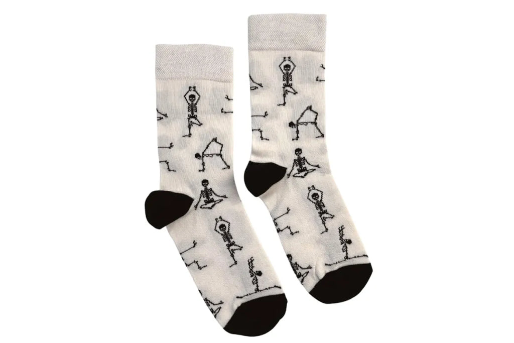 Шкарпетки RAO yoga з принтом "Скелети практикують йогу"