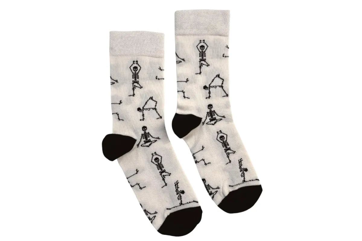 Шкарпетки RAO yoga з принтом "Скелети практикують йогу"