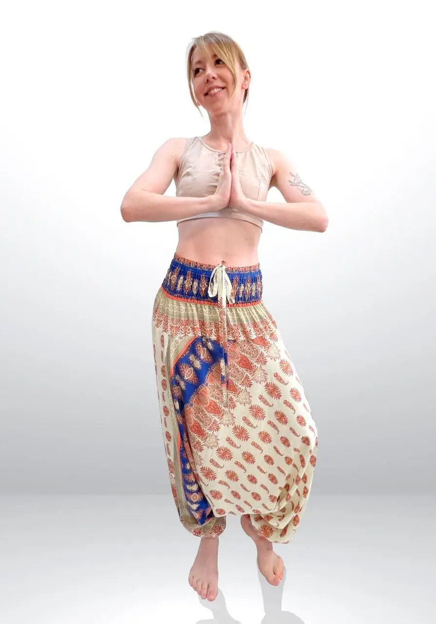 Nohavice Aladdin s terakotovým vzorom Paisley RAO WEAR unisex jedna veľkosť