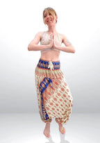 Nohavice Aladdin s terakotovým vzorom Paisley RAO WEAR unisex jedna veľkosť