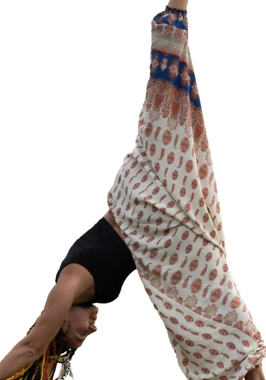 Nohavice Aladdin s terakotovým vzorom Paisley RAO WEAR unisex jedna veľkosť