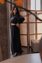 Спідниця з розрізом 100% варений льон від VIRA APPAREL