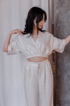 Топ з конопель, колір бежевий меланж від VIRA APPAREL