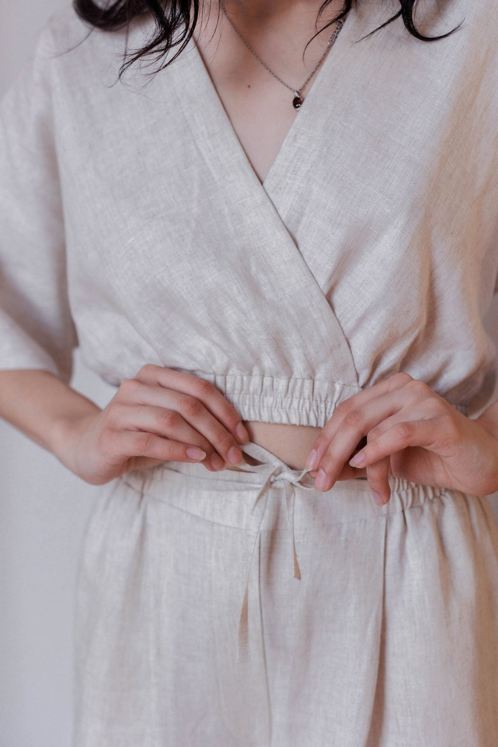 Топ з конопель, колір бежевий меланж від VIRA APPAREL