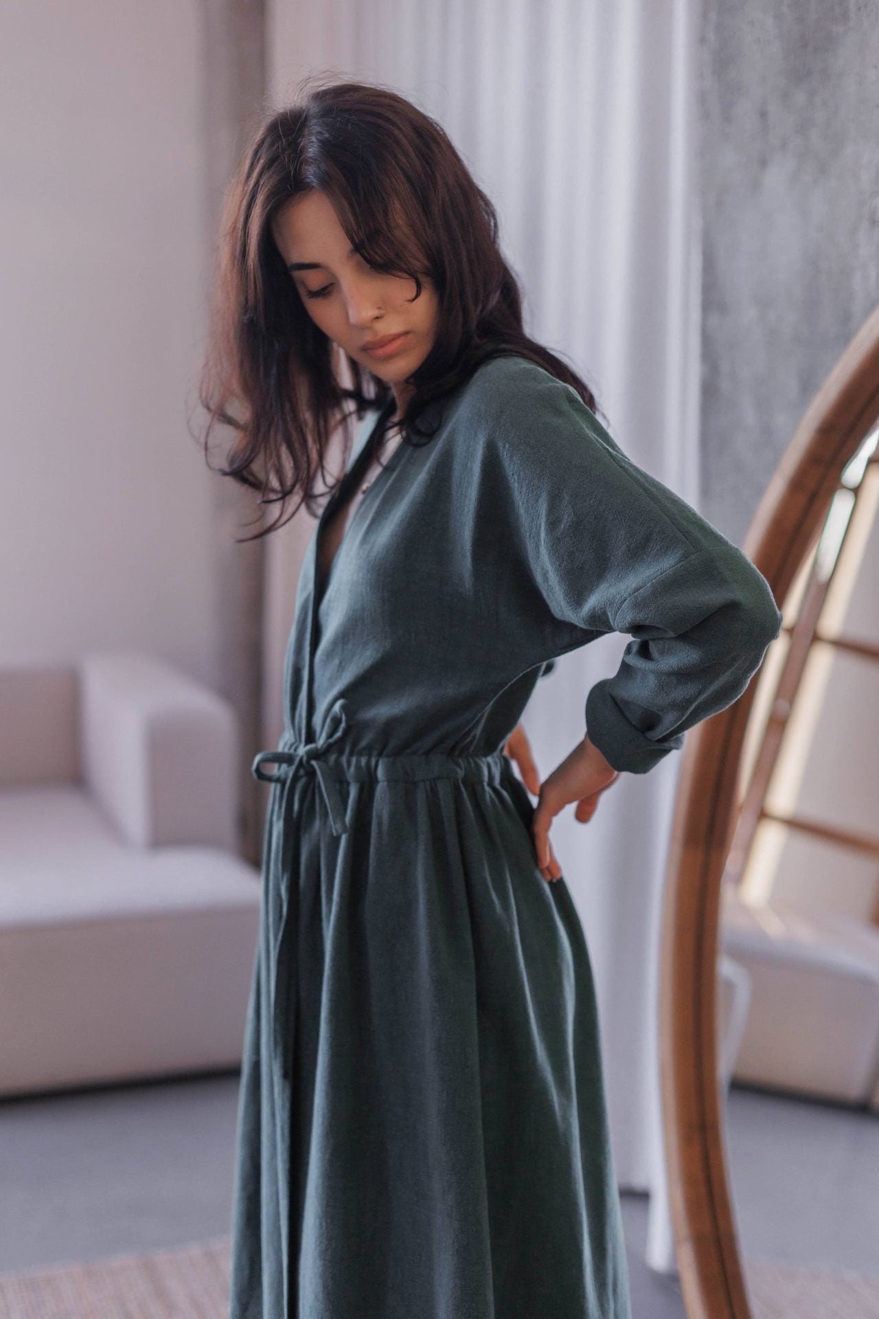 Сукня з вареної кропиви на запах, від VIRA APPAREL