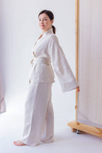 Кімоно з конопель, колір бежевий меланж від VIRA APPAREL