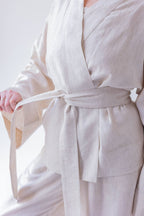 Кімоно з конопель, колір бежевий меланж від VIRA APPAREL