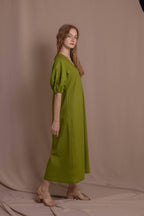 Сукня А-силуету з кропиви, колір оливковий від VIRA APPAREL