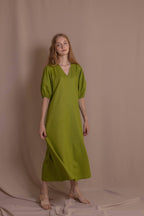 Сукня А-силуету з кропиви, колір оливковий від VIRA APPAREL