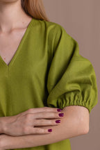 Сукня А-силуету з кропиви, колір оливковий від VIRA APPAREL