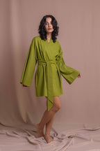 Сукня-кімоно з кропиви, колір оливковий від VIRA APPAREL