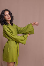 Сукня-кімоно з кропиви, колір оливковий від VIRA APPAREL