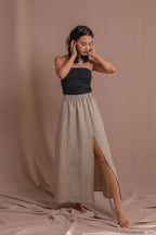 Спідниця з розрізом 100% варений льон від VIRA APPAREL