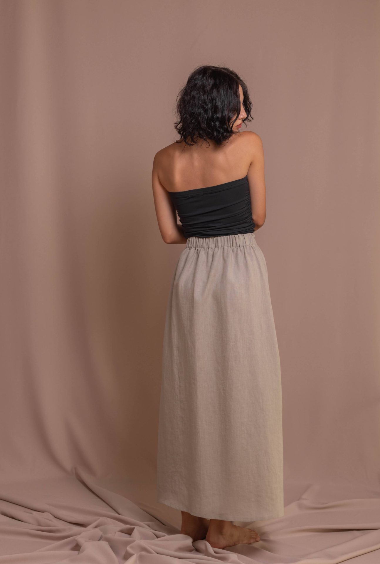 Спідниця з розрізом 100% варений льон від VIRA APPAREL