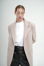 Bunda s rozparkami na rukávoch béžová BRU