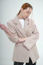 Bunda s rozparkami na rukávoch béžová BRU