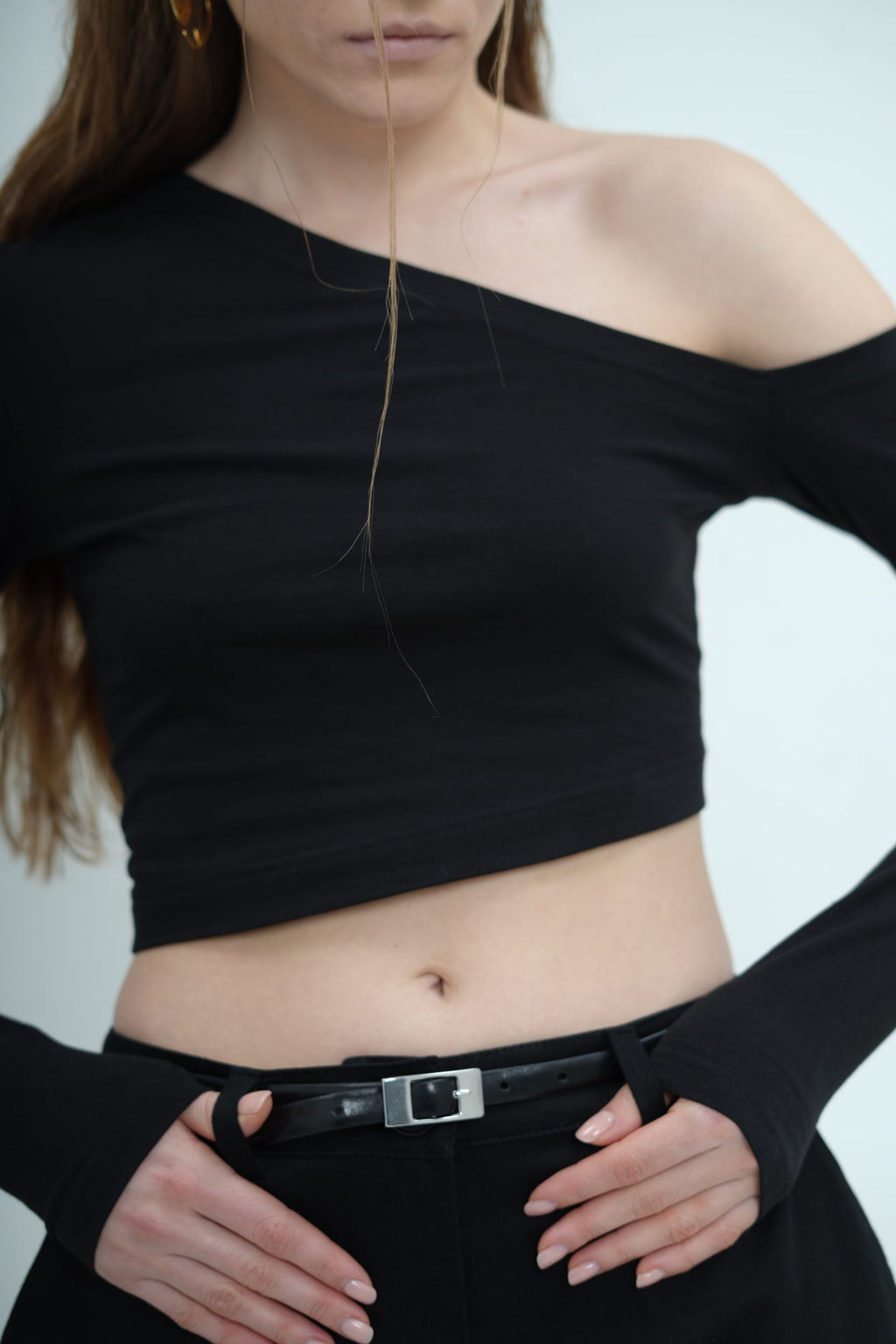 Skrátený top s dlhým rukávom, v 3 farbách BRU