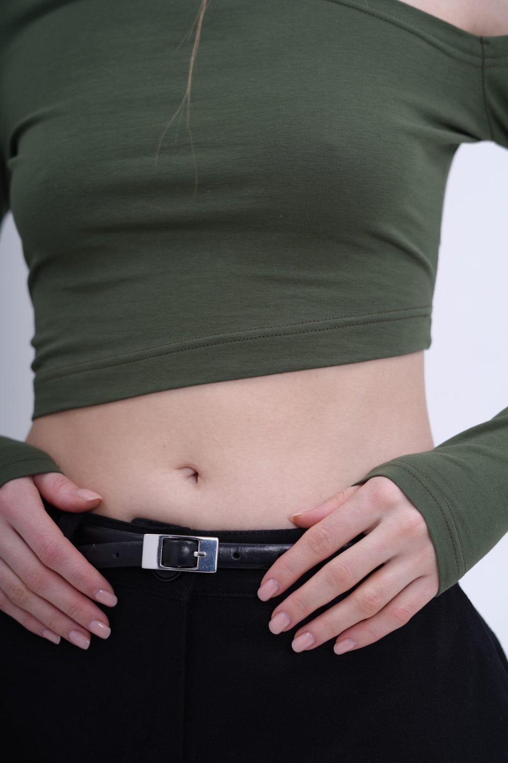 Skrátený top s dlhým rukávom, v 3 farbách BRU