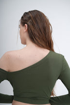 Skrátený top s dlhým rukávom, v 3 farbách BRU