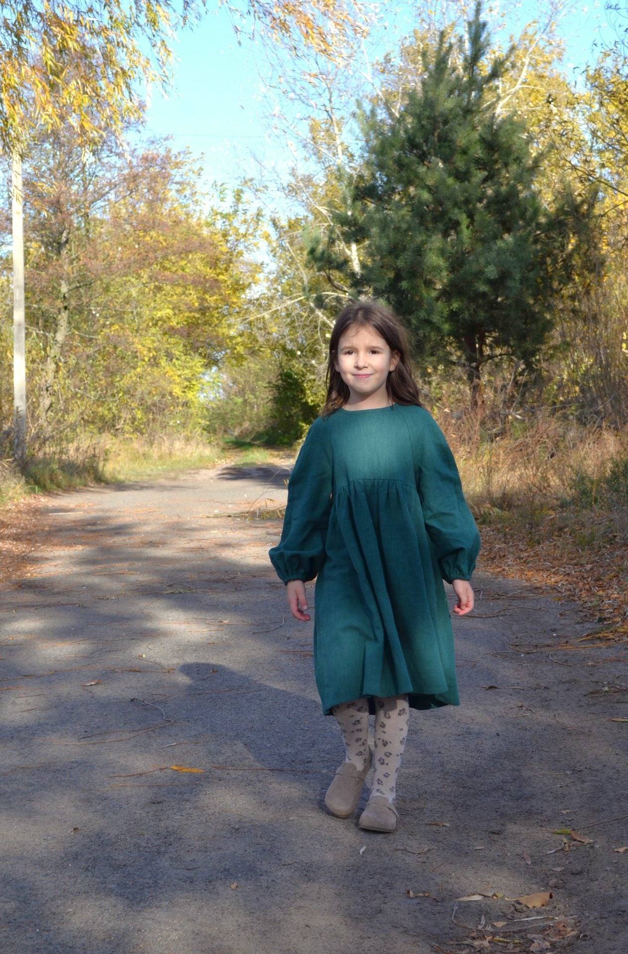 Дитяча сукня Мія з вареної кропиви зелена VIRA APPAREL